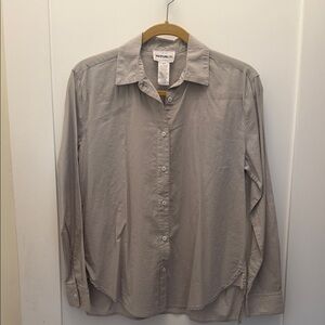 Ladies Gray Button-Up Shirt